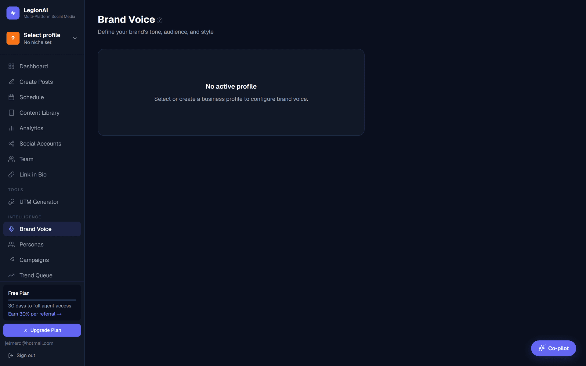 Brand voice settings and tone controls